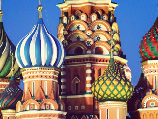 St Basils Cathedral Against Clear Blue Sky