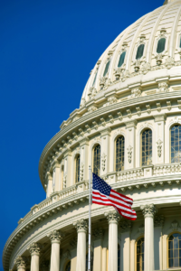 Capitol Building with American flag, Washington DC