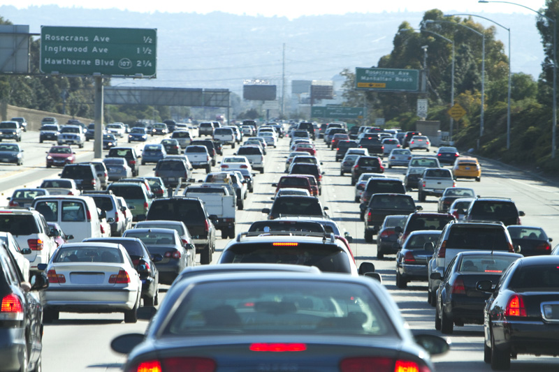 highway traffic in Los Angeles, California