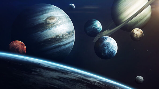 081318_01P_IS Planets of Solar system. Elements of this image furnished by NASA