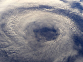 A Hurricane on Earth viewed from space (rendered image)