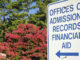Admissions and financial records aid sign