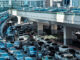 Automobile congestion in the morning rush hour