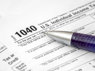 Pen on tax form 1040