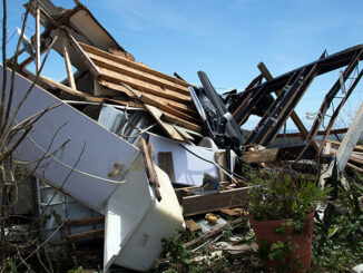 Trailer home destroyed by Hurricane Irma