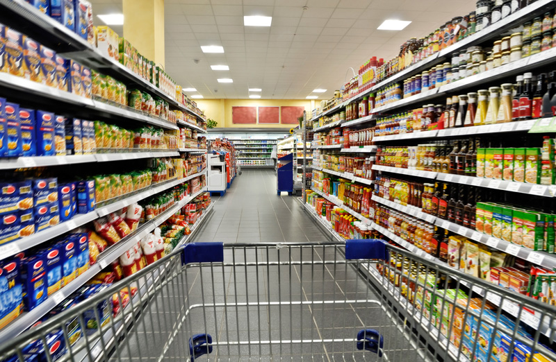 Empty cart in a Supermarket