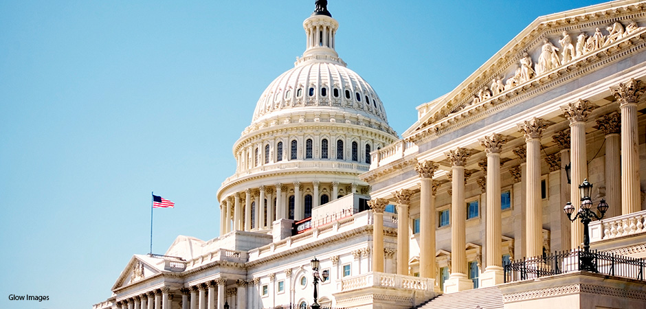 Facade of the United States Capitol Building, Washington DC, USA