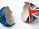 Symbolism of the Brexit referendum -- the two halves of a cracked eggshell