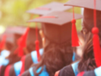 Graduates in cap and gowns