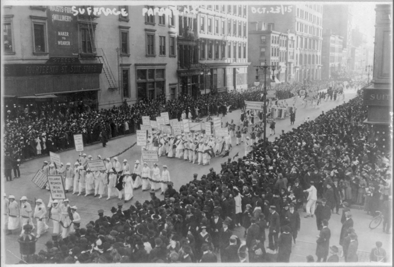 New York City suffragette march for women votes