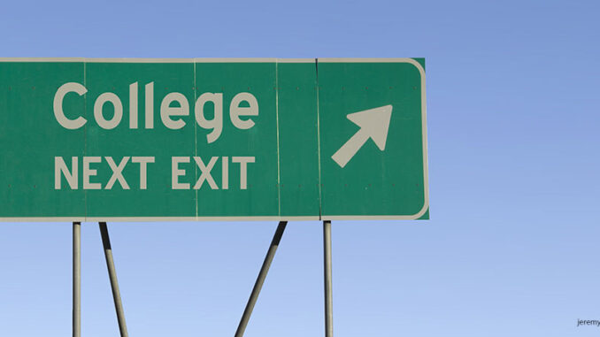 041519_01P_FS Image of “college” exit sign
