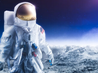 Astronaut on moon graphic