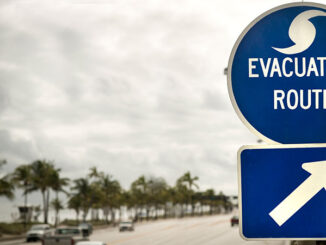 Evacuation route sign in Florida