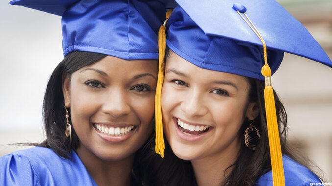 College graduates smiling together college graduates smiling together