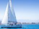 sailboat sailing in Mediterranean sea in Denia blue Mediterranean