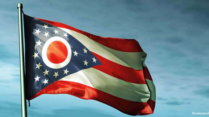 092319_01P_FS Ohio (USA) flag waving on the wind