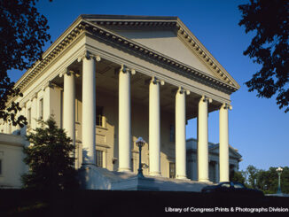Southwest facade, looking east - Virginia State Capitol, Bank and 10th Streets, Capitol Square, Richmond, Independent City, VA