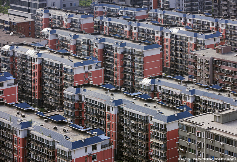 Rows of residential houses