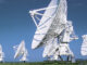 radio telescopes pointed into the sky