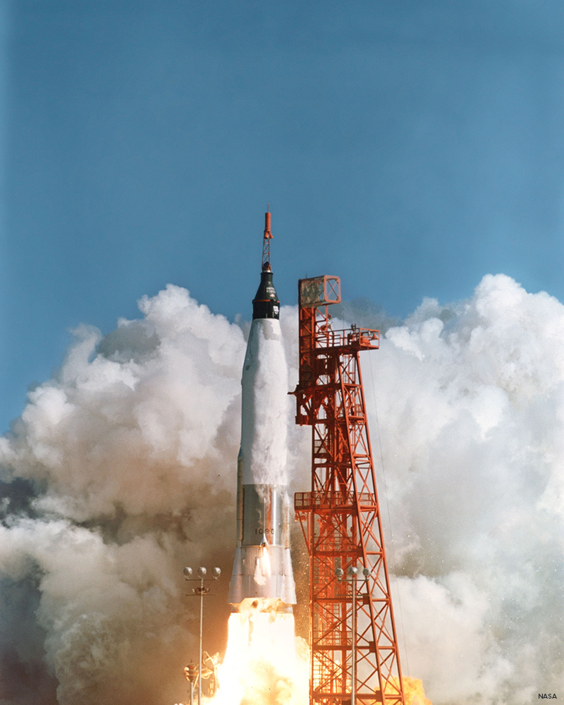 Liftoff of the Mercury-Atlas 6 mission on Feb. 20, 1962.