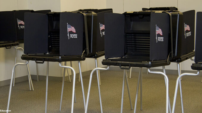 Stations to fill out paper ballots Stations to fill out paper ballots