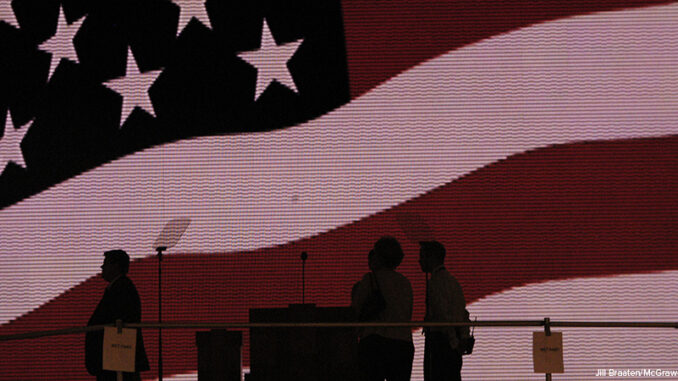 072020_01P_FS digital projection of American flag at convention