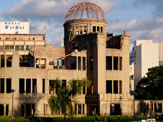 The A Bomb Dome close to the epicentre of the Hiroshima atomic bomb