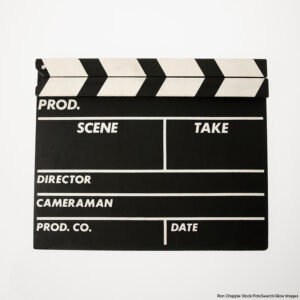 Movie scene clapboard image