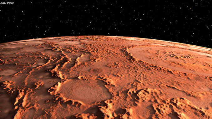 030121_02P_FS Martian surface and dust in the atmosphere.