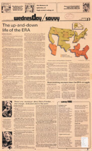 Image of newspaper showing story of efforts to ratify the Equal Rights Amendment