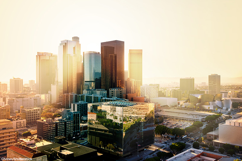os Angeles, California, downtown cityscape 