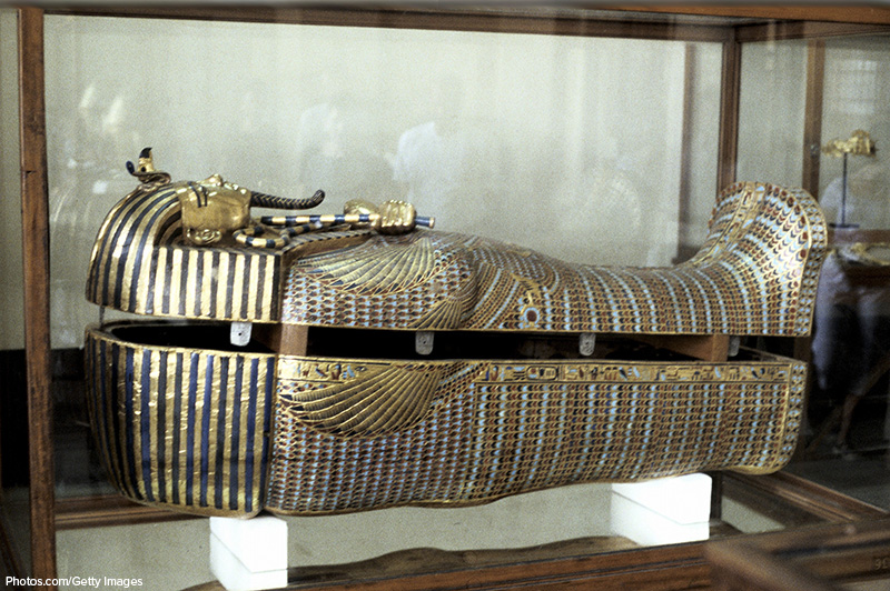 Gilded sarcophagus of King Tutankhamen