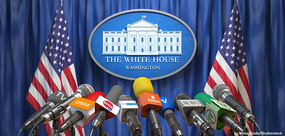 Press conference of president in the White House Washington.