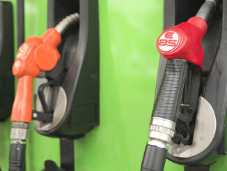 gasoline pumps at a gas station