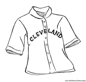 baseball jersey with CLEVELAND across the front