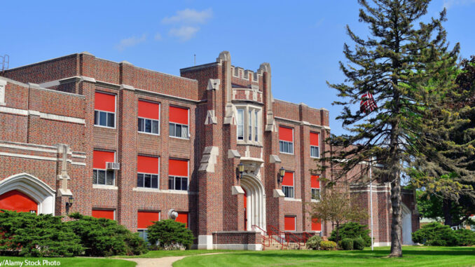 Polo, Illinois, USA. A small town high school in northwestern Illinois. A small town high school