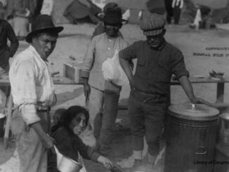 Mexican refugees photographed in approximately 1914.