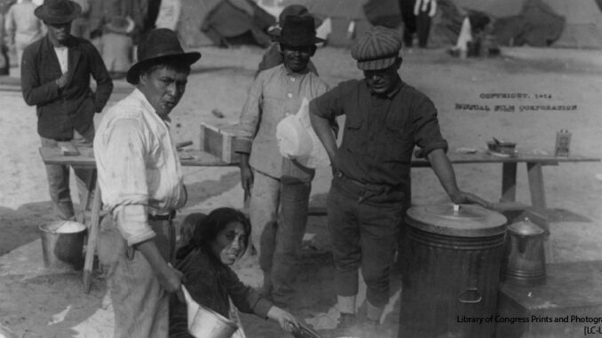 Mexican refugees photographed in approximately 1914.