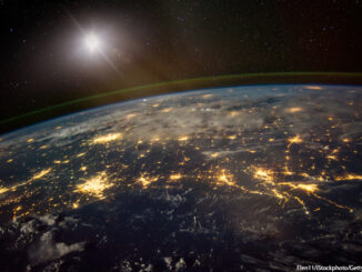 a view of Earth from outer space