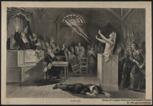 Depiction of the Salem Witch Trials of 1692-1693. Joseph E. Baker, artist.