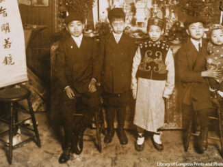 Five boys at New Year's celebration, Chinatown, New York City