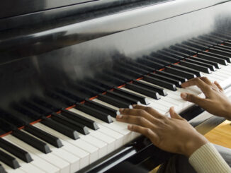 Pianist playing piano