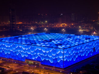 National Aquatics Center building in Beijing, China