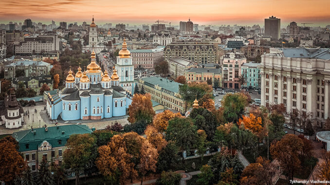 022822_02P_FS an aerial view of Kyiv, Ukraine