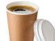 Opened take-out coffee in cardboard cup