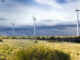Wind turbines on wind farm, in vicinity of Amarillo, Texas.