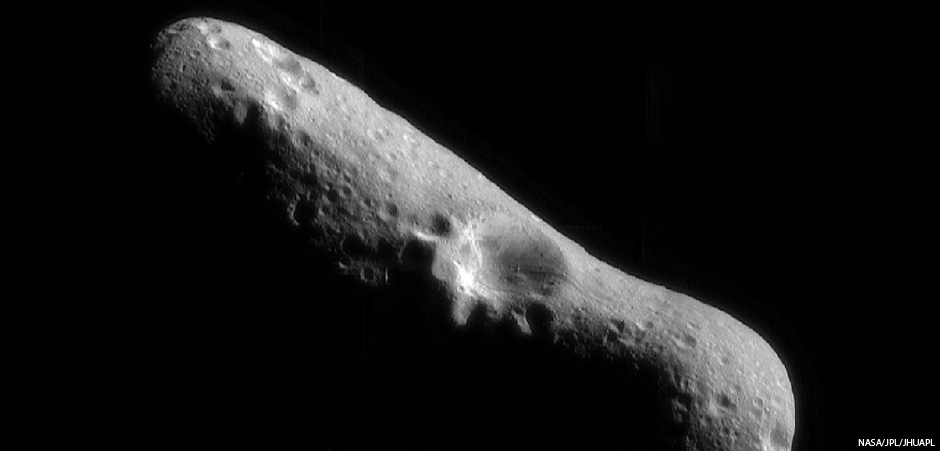 a picture of an asteroid taken from an orbiting spacecraft,