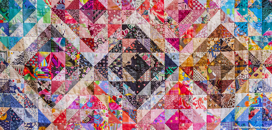 A patchwork quilt