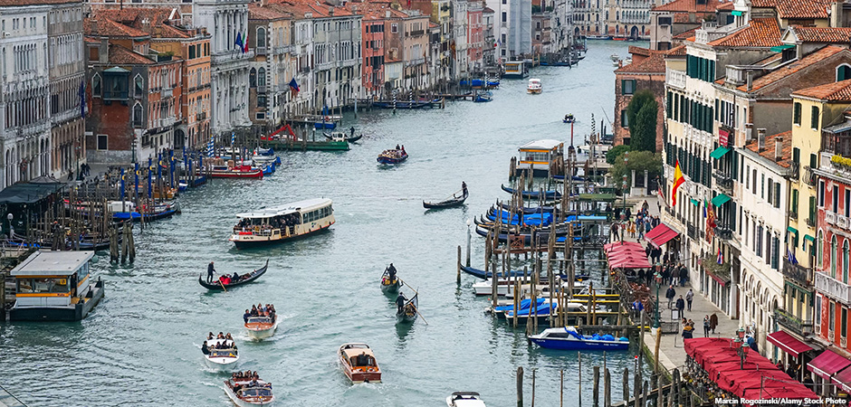 view of the Grand Canal in Venice, Italy