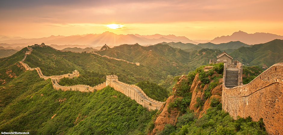 Great Wall of China at Sunrise